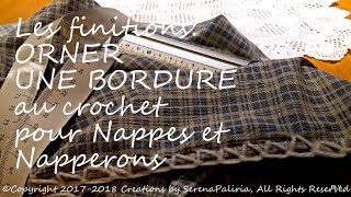 Crochet Les FinitionsRéaliser une Bordure de finition sur tissu pour nappes au crochetSOUSTITRES [upl. by Krause]