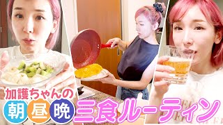 【３食ルーティン】加護ちゃんの日常の食生活を公開します！【ヨーグルト・オールブランコーンフレーク・オムライス・チキンのトマト煮・マッシュルーム炒め・小松菜の和物・キャベツとソーセージのスープ】 [upl. by Segroeg492]