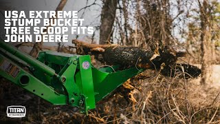 USA Extreme Stump Bucket Tree Scoop  Titan Attachments [upl. by Shaddock830]