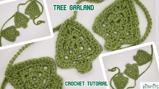 🌲Tree Crochet Garland 🎄 Continuous Crochet No ends to weave in [upl. by Atteuqaj79]