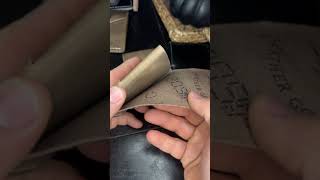 Earp in Horween Krypto Lots of this leather left horweenleather handmade leathercraft asmr [upl. by Ultann]