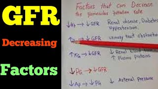 Factors that decrease Glomerular Filtration rate  Renal system lecture 66 [upl. by Repip]