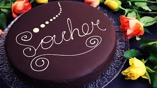 Sachertorte mit traditioneller Glasur  Sacher cake  saftige schokoladige Sachertorte [upl. by Saxen]