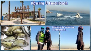 Bicycling  Fishing  Lamer Beach South  Jumeirah 01 Dubai  GenaroMi Vlogs [upl. by Iteerp937]