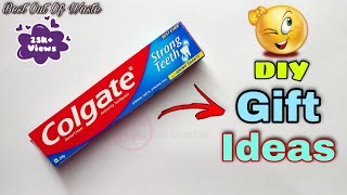 Toothpaste Box DIY Pencil Box  DIY Pencil Box  Colgate Box Craft [upl. by Marentic]