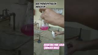 Base test using phenolphthalein indictor  shorts viralshorts chemistryshorts [upl. by Jacki]