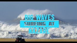 Big wave surfing at Nazaré Portugal [upl. by Asilla]