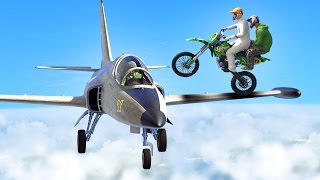 BIKERS vs PLANES GTA 5 Funny Moments [upl. by Kendy]