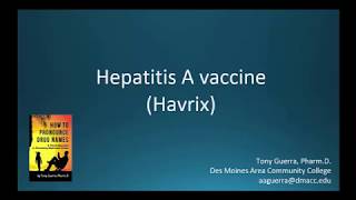 CC How to Pronounce hepatitis A vaccine Havrix Backbuilding Pharmacology [upl. by Einna]