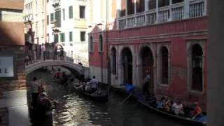 Venetian Gondolas Gliding By My Venice Apartment Rental [upl. by Aramoiz331]