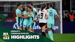 CommBank Matildas v Germany  Highlights  International Friendly [upl. by Cirdor]