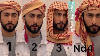 How To wear keffiyeh Amama bandhne ka tarika  4to5 style  majid shah [upl. by Melda]