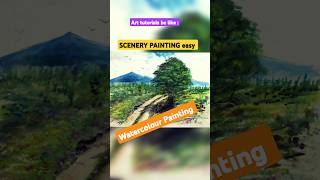 Scenery Painting Easy with Watercolour 🖌️ easydrawing watercolorpainting [upl. by Ethel]