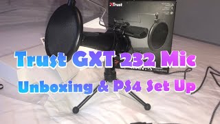 Unboxing and set up TRUST GXT 232 MANTIS USB MICROPHONE PS4 Set up [upl. by Einafets260]