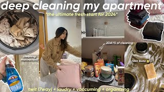 deep clean my apartment with me🏠🧼🧺أيام التخمال و الحداكة🧻 organisecleanvacuum 🧹 [upl. by Gaskill]