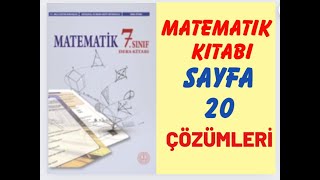 7SINIF MATEMATİK DERS KİTABI SAYFA 20  7SINIF MATEMATİK MEB YAYINLARI [upl. by The]