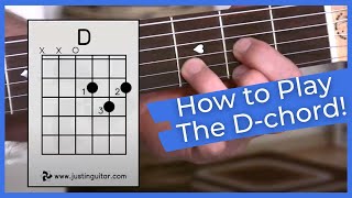 Super Easy First Guitar Lesson  Guitar Lessons For Beginners  Stage 1  The D Chord [upl. by Malamud269]