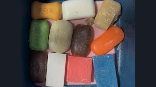 ASMR cutting dry soapoddly carving soapsatisfying relaxing crunchy soundsCrushing soap ASMR 3001 [upl. by Alicirp]