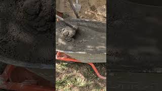 Concrete making asmr  Crafty Lab Homestead concrete in a wheelbarrow [upl. by Namaj418]