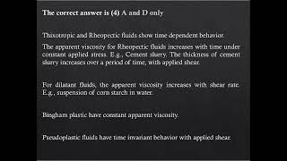 MCQ on Newtonian and NonNewtonian Fluids  GATE Chemical Engineering Practice Question 12 [upl. by Oreves]