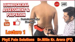 Assessment and Palpation of Lumbosacral Spine  Nitin Kumar Arora  PhyX Pain Solutions [upl. by Grazia]