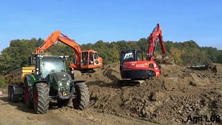 Terrassement 2017  Pelleteuse DOOSAN amp KUBOTA  Fendt 716 S4 Vario amp Scania G480  Sarl Moritz [upl. by Ordnasela897]