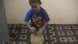 Amazing FourYearOld Djembe Player [upl. by Cown959]