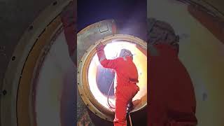 Welding Operation Offshore Job trending youtubeshorts welding multicat safetyfirst fire [upl. by Seltzer]