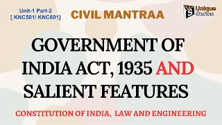 U1P2 Government of India Act 1935 amp Salient features of Government of India Act of 1935 [upl. by Anigger327]