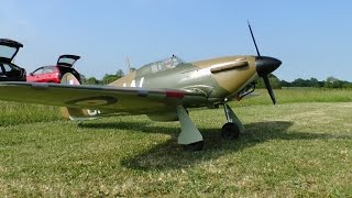 MAIDEN  TEST FLIGHT RC DAVE BODDINGTON HAWKER HURRICANE  ZENOAH 38cc DEANO CMAC  2015 [upl. by Eerized]