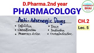 Antiadrenergic Drugs  Pharmacology Ch2 DPharma 2nd adrenergicdrugs antiadrenergicdrugs [upl. by Ardolino749]