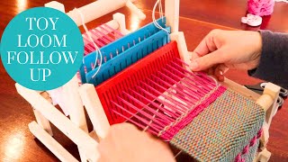 Toy loom warping and weaving pick up [upl. by Queridas310]