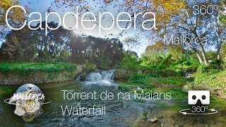 Mallorca 360º Capdepera Torrent de na Maians Waterfall 4K VR [upl. by Worlock]