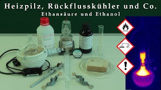 Ethansäure und Ethanol  Heizpilz Rückflusskühler amp Co  Sehen amp Verstehen [upl. by Eisus714]