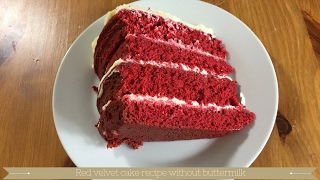 Red velvet cake recipe without buttermilk [upl. by Chauncey]