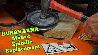 Husqvarna RZ4216 Zero Turn Riding Mower Deck Blade Belt Spindle Replacement How To DIY Fix 532192870 [upl. by Aneetsyrk585]