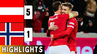 Austria Vs Norway 51  EXTENDED HIGHLIGHTS  UEFA Nations League  Marko Arnautovic 💪 [upl. by Nnaeoj]