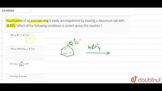 Fluorination of an aromatic ring is easily accompolished by treating a diazonium salt with HBF4 [upl. by Anilra]