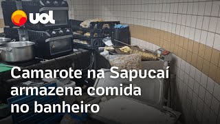 Comida no banheiro veja vídeo do camarote no Rio que foi interditado pelo MP [upl. by Hcone227]