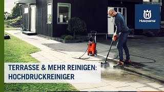 Terrasse und mehr reinigen Hochdruckreiniger  Husqvarna Garten [upl. by Burt990]