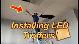 Installing New Adjustable LED Troffers [upl. by Reahard]