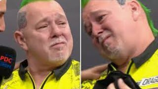 Peter Wright in tears live on TV after dumping Michael van Gerwen out of German Darts Championships [upl. by Willabella]