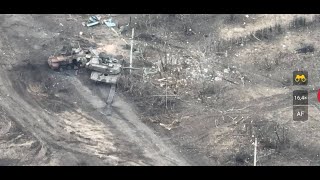 M1 Abrams Disabled and M1150 ABV Destroyed in Berdychi [upl. by Adnohsak199]