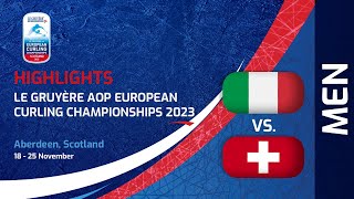 ITALY v SWITZERLAND  Mens Bronze Highlights  Le Gruyère AOP European Curling Championships 2023 [upl. by Carrnan290]