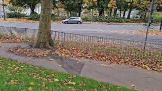 UK Englands A Cyclist Wearing All Black Heading2CentreTrucksVans Cars AMotorcycle Heads2 Church Rd [upl. by Eissen]