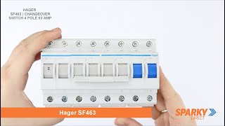 HAGER SF463  CHANGEOVER SWITCH 4 POLE 63 AMP [upl. by Akkahs385]