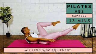 PILATES ABS EXPRESS  13 MINS  No Equipment  All Levels [upl. by Gass]