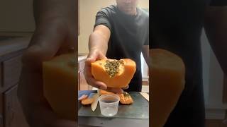 How To Cut A Papaya food shorts [upl. by Cletis]