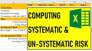 14 Computing Systematic and Unsystematic Risk in Excel [upl. by Ojadnama]