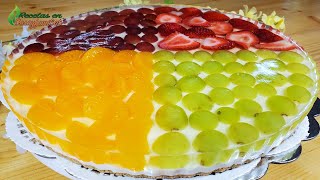 TODOS QUERRÁN ESTA DELICIOSA TARTA DE GELATINA CON QUESO CREMA y FRUTAS Recetas en Casayfamiliatv [upl. by Ahsemrac]